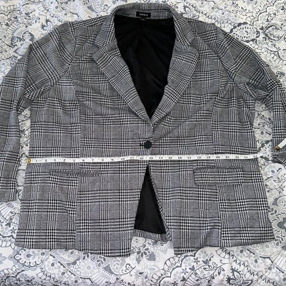Torrid Gray Black Plaid Blazer Size 3 - Picture 7 of 15